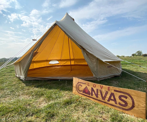 Festival Glamping! 5m Canvas Bell Tent. Sleeps 4