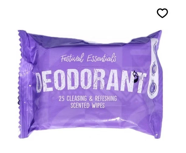 Deodorant wipes. Stay fresh and smell fresh in hot weather.