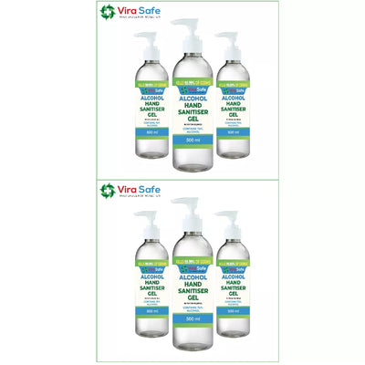6x Hand Sanitiser Gel. Kills 99% Bacteria.