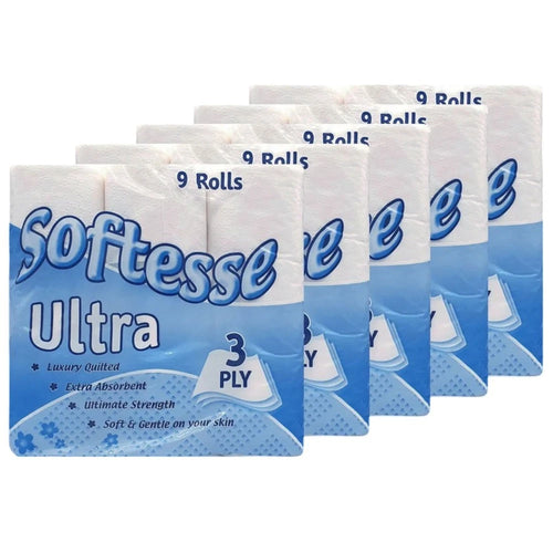 45 toilet rolls! Luxury soft. 5 packs of 9 rolls!